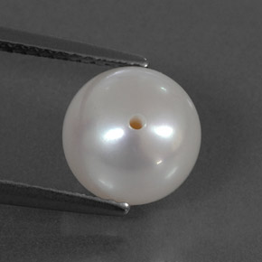 Perla blanco natural de 3,95 ct, esfera / bola, opaco
