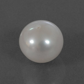 Perla blanco natural de 3,95 ct, esfera / bola, opaco