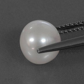 Perla blanco natural de 3,95 ct, esfera / bola, opaco