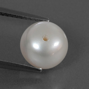 Perla blanco natural de 4,24 ct, esfera / bola, opaco