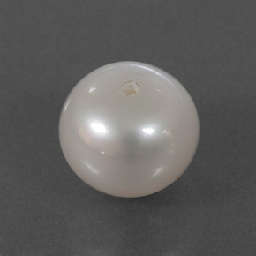 Perla blanco natural de 4,24 ct, esfera / bola, opaco
