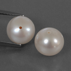 Gemas de perla blanco natural de  ct, esfera / bola, opaco