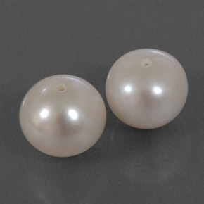Gemas de perla blanco natural de  ct, esfera / bola, opaco