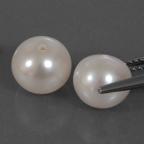 Gemas de perla blanco natural de  ct, esfera / bola, opaco
