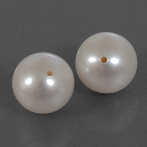 Gemas de perla blanco natural de  ct, esfera / bola, opaco