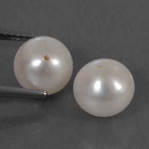 Gemas de perla blanco natural de  ct, esfera / bola, opaco