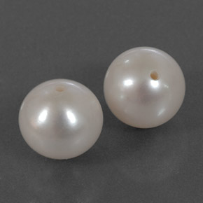 Gemas de perla blanco natural de  ct, esfera / bola, opaco