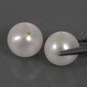Gemas de perla blanco natural de  ct, esfera / bola, opaco