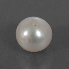 Perla Blanco plateado natural de 3.77 ct, Esfera / Bola, Opaco