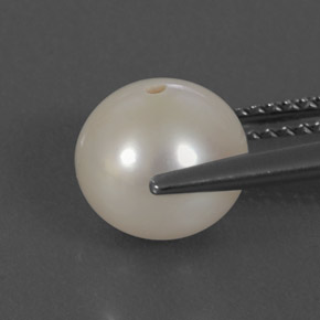 Perla blanco natural de 4,00 ct, esfera / bola, opaco