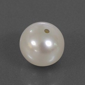 Perla Blanco plateado natural de 3.72 ct, Esfera / Bola, Opaco