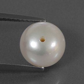 Perla blanco natural de 3,95 ct, esfera / bola, opaco