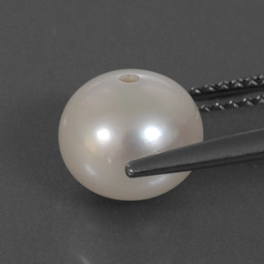 Perla blanco natural de 3,95 ct, esfera / bola, opaco