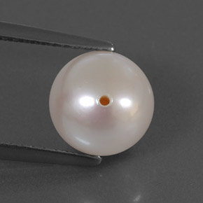 Perla blanco natural de 3,35 ct, esfera / bola, opaco