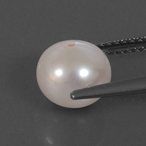 Perla blanco natural de 3,35 ct, esfera / bola, opaco
