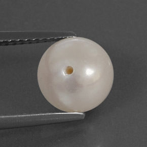 Perla blanco natural de 3,67 ct, esfera / bola, opaco