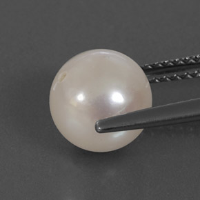 Perla blanco natural de 3,67 ct, esfera / bola, opaco