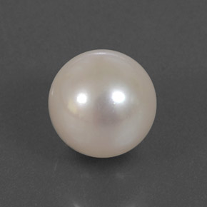 Perla blanco natural de 3,67 ct, esfera / bola, opaco