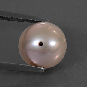 Perla rosa natural de 3,36 ct, esfera / bola, opaco