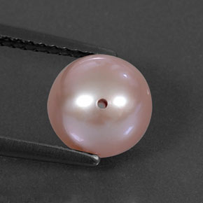 Perla rosa natural de 2,99 ct, esfera / bola, opaco