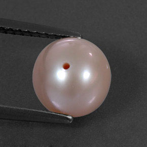 Perla Rosado plateado natural de 3.40 ct, Esfera / Bola, Opaco