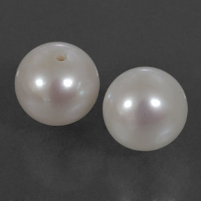 Gemas de Perla Blanco plateado natural de  ct, Esfera / Bola, Opaco