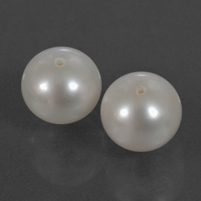 Gemas de perla blanco natural de  ct, esfera / bola, opaco