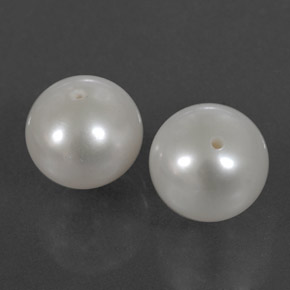 Gemas de perla blanco natural de  ct, esfera / bola, opaco