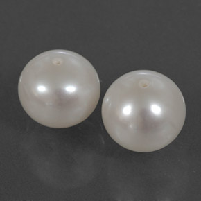 Gemas de perla blanco natural de  ct, esfera / bola, opaco