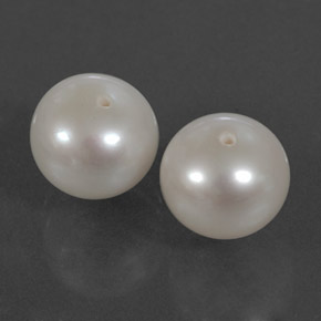 Gemas de perla blanco natural de  ct, esfera / bola, opaco