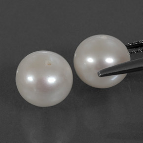 Gemas de perla blanco natural de  ct, esfera / bola, opaco