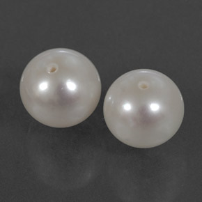 Gemas de perla blanco natural de  ct, esfera / bola, opaco