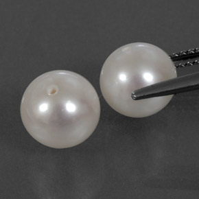 Gemas de perla blanco natural de  ct, esfera / bola, opaco