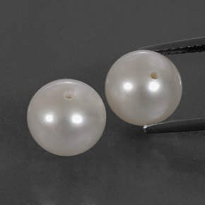 Gemas de perla blanco natural de  ct, esfera / bola, opaco