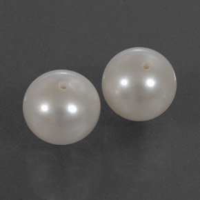 Gemas de perla blanco natural de  ct, esfera / bola, opaco