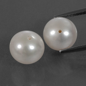 Gemas de perla blanco natural de  ct, esfera / bola, opaco