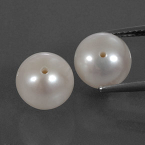 Gemas de perla blanco natural de  ct, esfera / bola, opaco