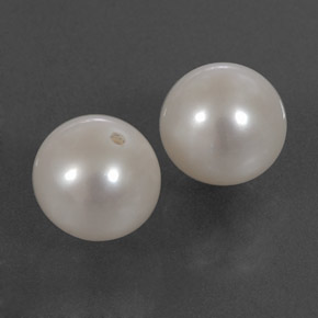 Gemas de perla blanco natural de  ct, esfera / bola, opaco