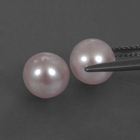 Gemas de perla rosa natural de 5,55 ct, esfera / bola, opaco