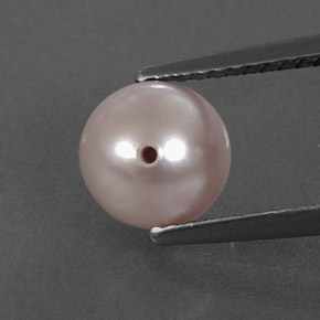 Perla rosa natural de 2,43 ct, esfera / bola, opaco