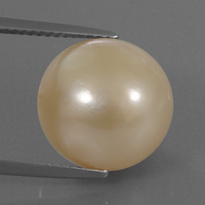 Perla amarillo natural de 14,95 ct, esfera / bola, opaco