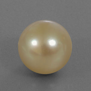 Perla amarillo natural de 11,50 ct, esfera / bola, opaco