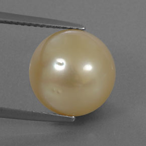 Perla amarillo natural de 11,50 ct, esfera / bola, opaco