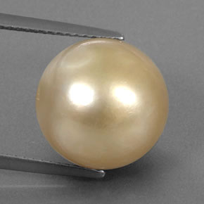Perla amarillo natural de 14,91 ct, esfera / bola, opaco
