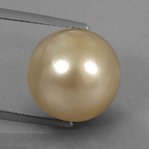 Perla Dorado natural de 13.24 ct, Esfera / Bola, Opaco