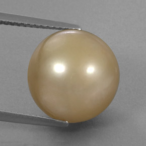 Perla amarillo natural de 14,27 ct, esfera / bola, opaco