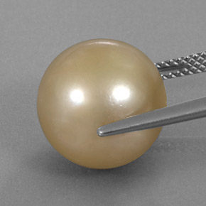 Perla amarillo natural de 14,27 ct, esfera / bola, opaco
