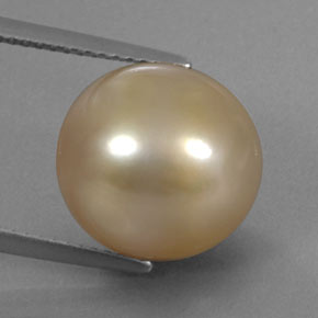 Perla amarillo natural de 13,23 ct, esfera / bola, opaco