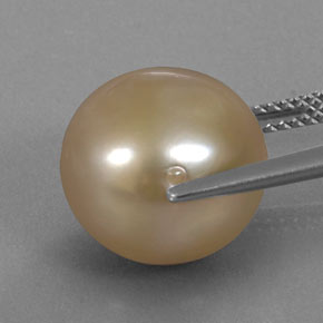 Perla amarillo natural de 13,23 ct, esfera / bola, opaco