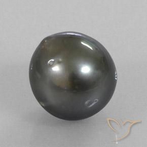 Perla Gris oscuro natural de 11.36 ct, Elegante, Opaco